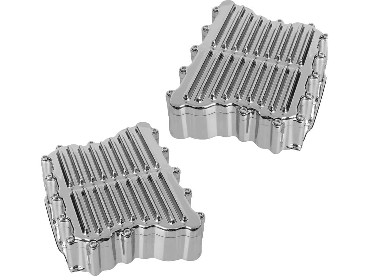 Ribbed rocker covers chrome, 99-17 dyna, 00-17 softail, 99-16 touring 1 Thunderbike
