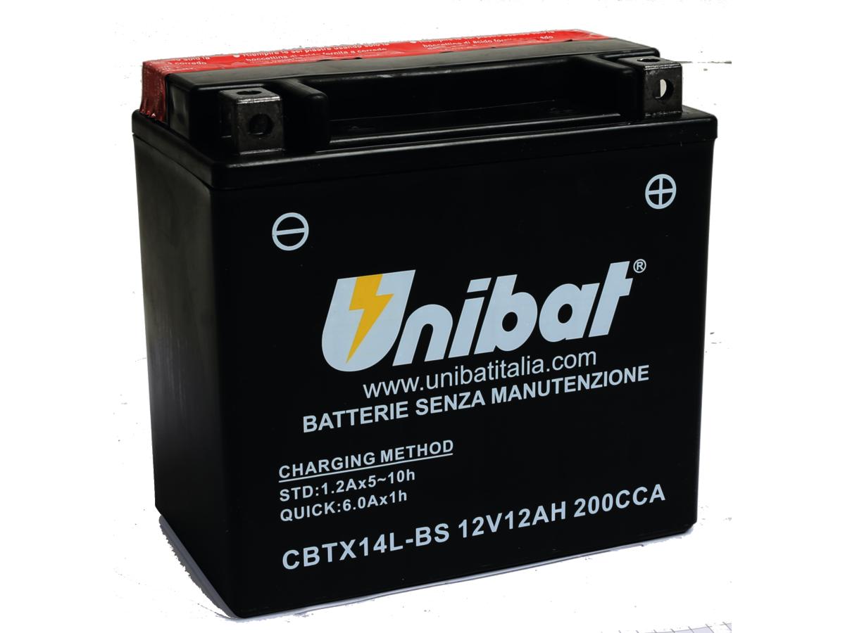 Maintance free series cbtx14l-bs battery dry battery with acid pack agm, 200 a, 12. 0 ah, 04-20 sportster, 21-25 sportster rh, 21-23 pan america, 15-20 street, 09-10 1125 1 Unibat