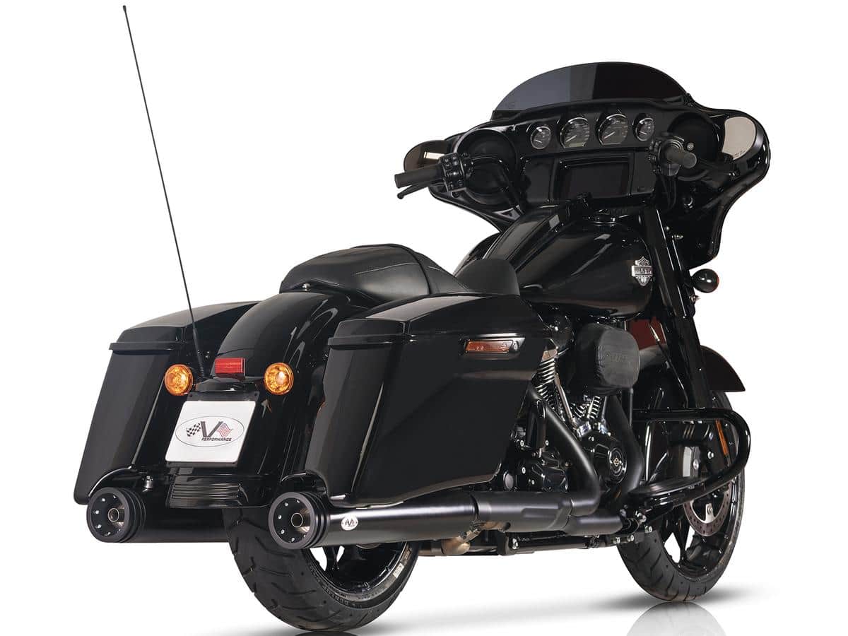 Double slip-on muffler set endcap double ring black ceramic coated Double slip-on muffler set endcap double ring black ceramic coated