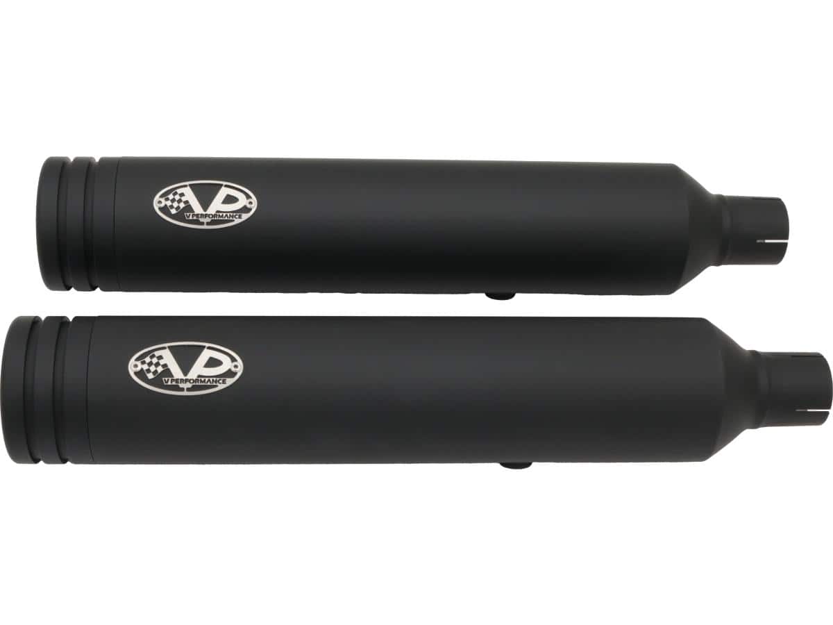 Double slip-on muffler set endcap double ring black ceramic coated, 21-24 fxst 1 V-performance