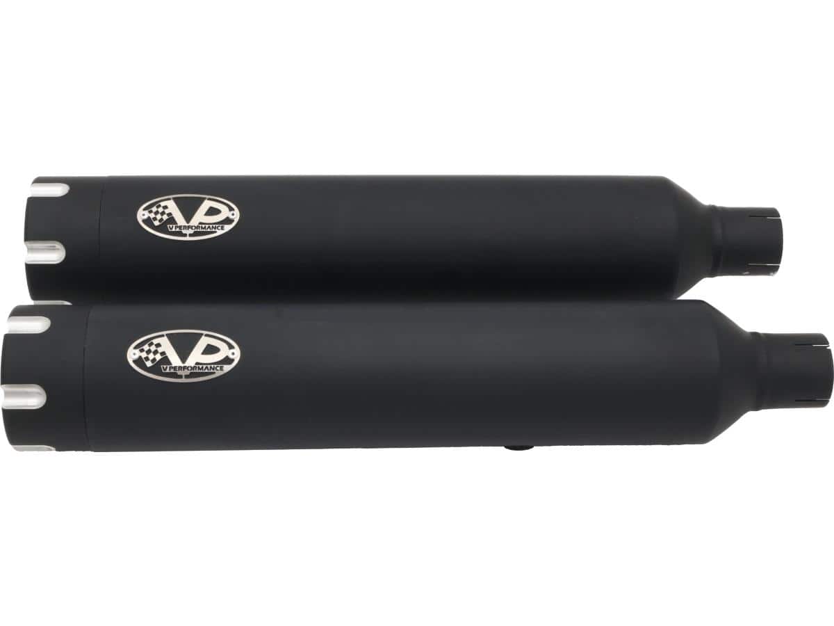 Double slip-on muffler set endcap revolver black ceramic coated Double slip-on muffler set endcap revolver black ceramic coated