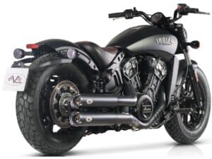 Double Slip-On Muffler Set Endcap Revolver Black Ceramic Coated, 21-24 Scout, 21-24 Scout Bobber, 21-24 Scout Bobber Twenty, 24 Scout Rogue - Image 3