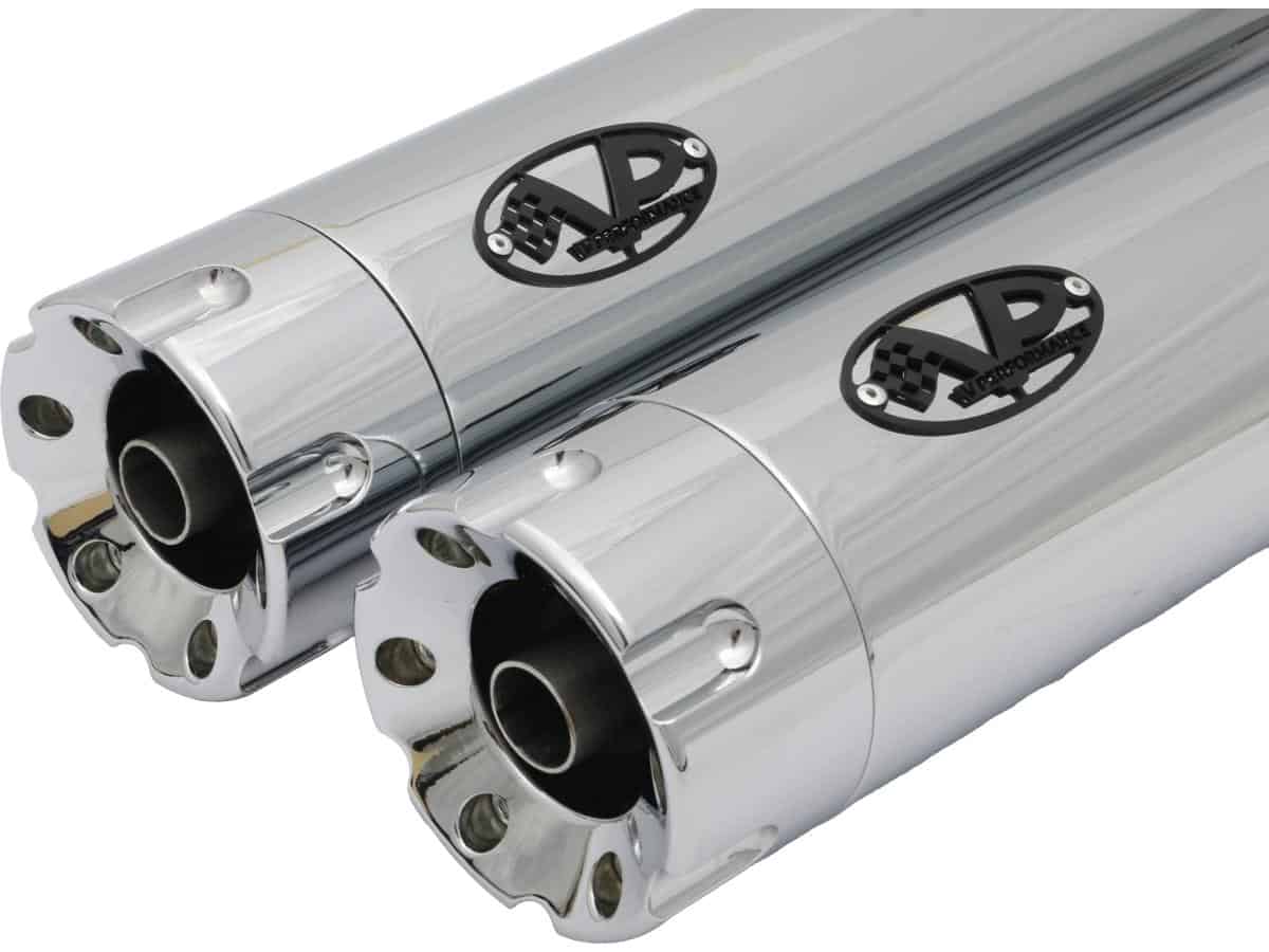 Double slip-on muffler set endcap revolver chrome Double slip-on muffler set endcap revolver chrome