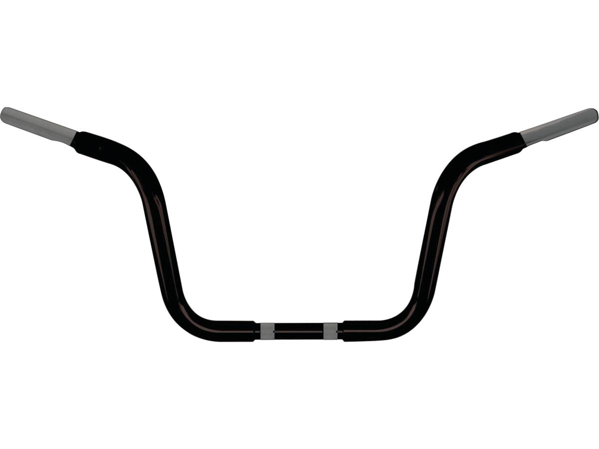 10 chubby classic ape hanger handlebar non-dimpled 3-hole black powder coated 1 1/4" throttle by wire throttle cables 1 Wild 1