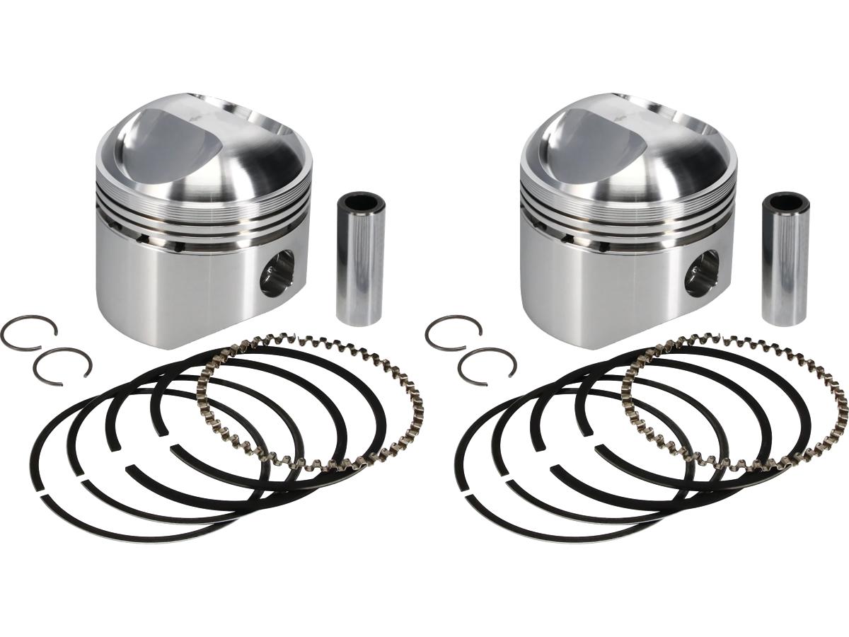Forged piston kit for shovelhead engines stroke 3,968" bore 3,467" (88,0618 mm ), large dome +52,0cc 9:1 +. 030 mm 1200 ccm (74 cui), 66-77 fl shovel, 53-65 panhead 1 Wiseco