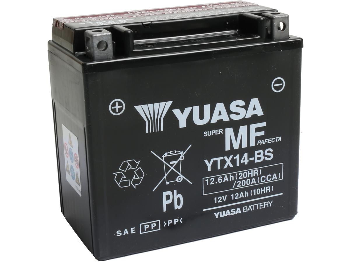 Maintance free ytx14-bs battery dry battery with acid pack agm 200 a 12. 6 ah, 02-06 v-rod, 07 vrscr, 03-10 xb 1 Yuasa