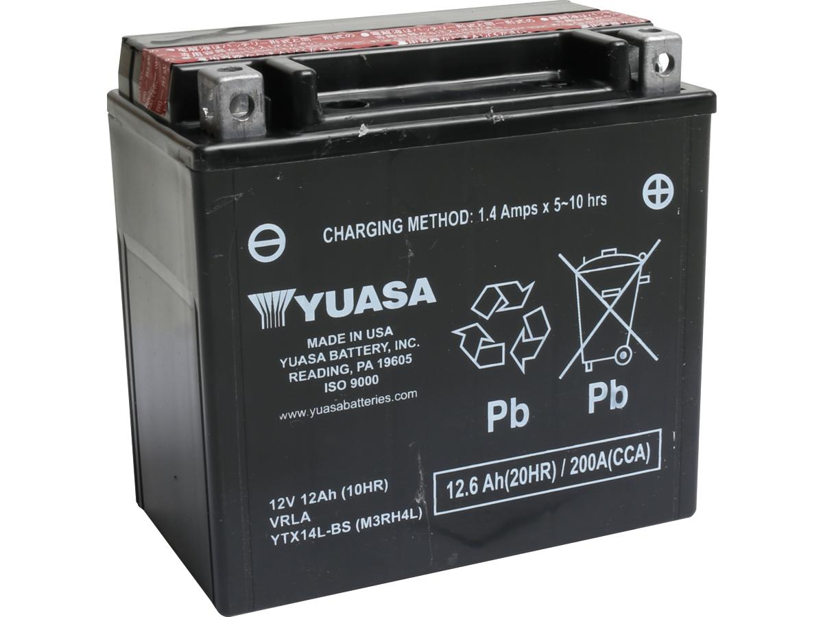 Maintance free ytx14l-bs battery dry battery with acid pack agm 200 a 12. 6 ah, 04-20 sportster, 21-25 sportster rh, 21-23 pan america, 15-20 street, 09-10 1125 1 Yuasa