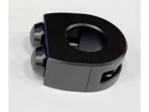 mo.switch Push-Button Clamp for 1" or 7/8" Handlebars 2 Black Button Gloss Black Anodized, - Image 3