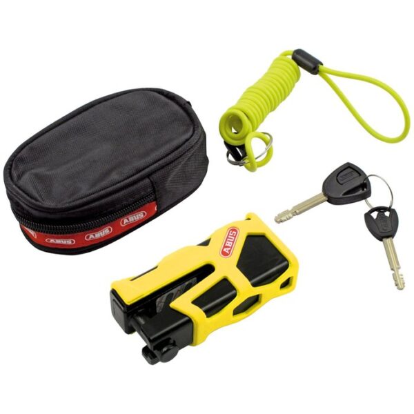 Abus, 77 Granit Sledg 'Web style' disc brake lock. Yellow