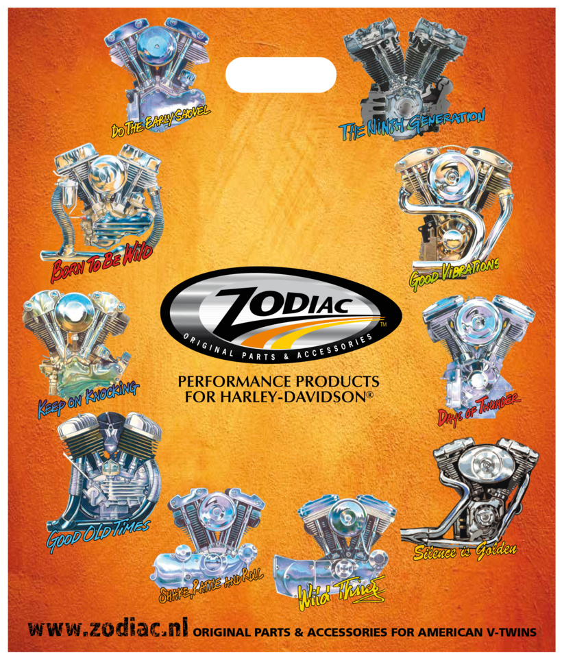 25pck Zodiac plastic shopping bags,