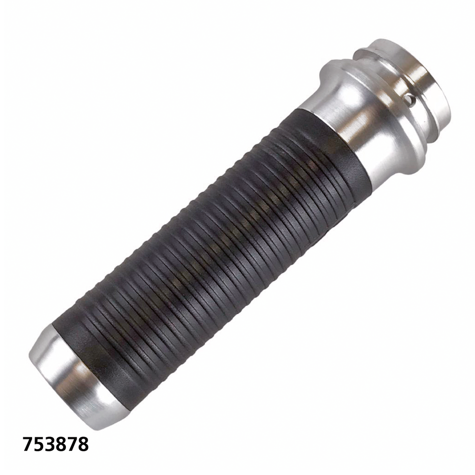 Lthr Moto Grips Natural/Blk Ribbed TBW