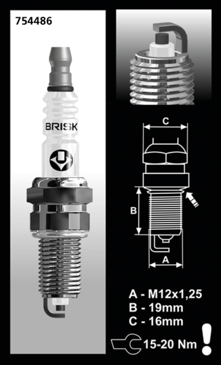Each Brisk B12S Spark Plug