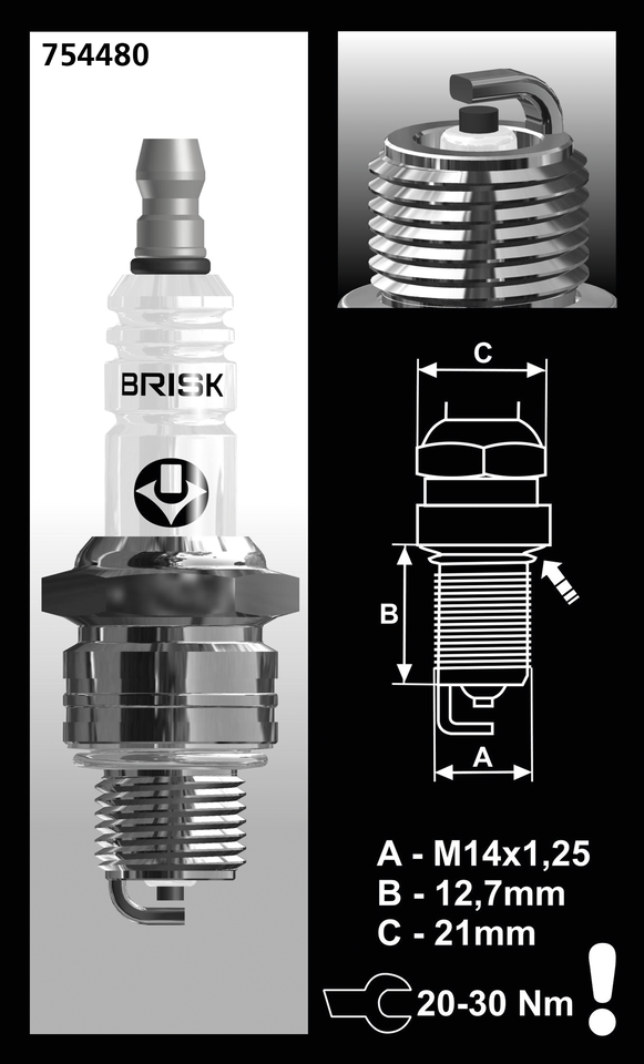 Each Brisk NR14YC Spark Plug