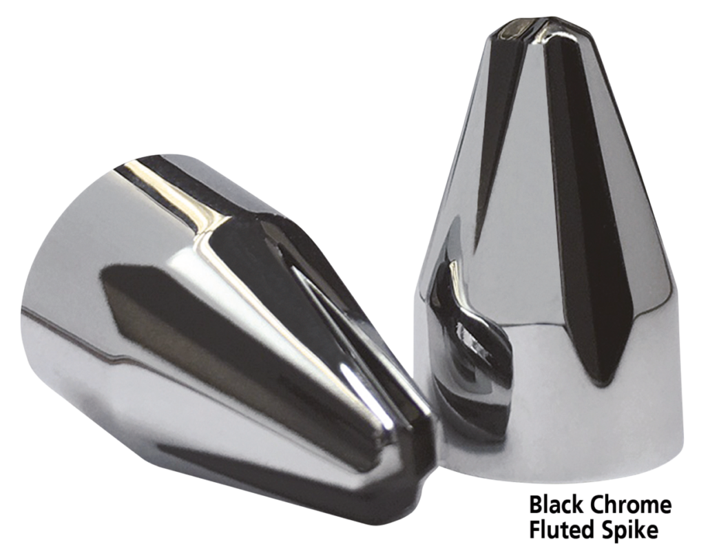 Fluted spike bolt caps chr/blk TC99-17