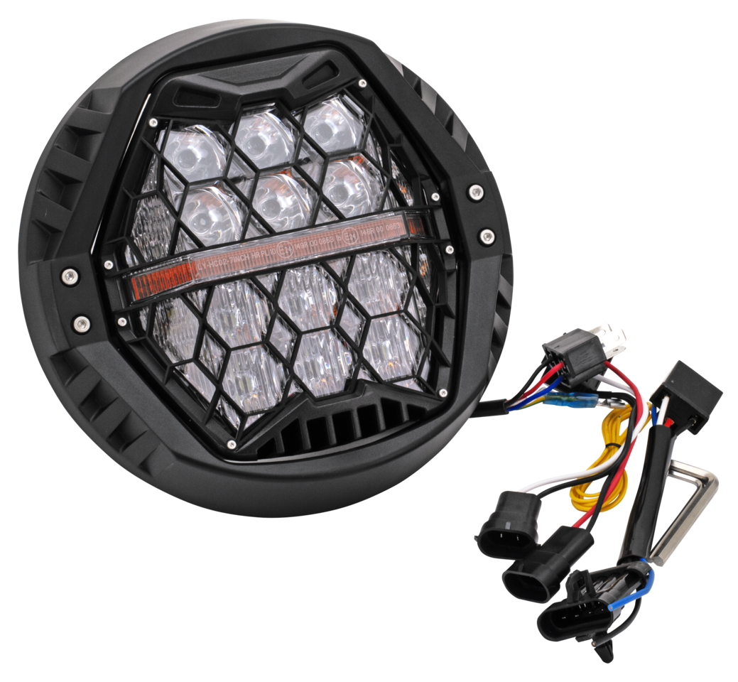 Honeycomb-7-Headlight-Amber Honeycomb 7" Headlight Amber, - Image 1