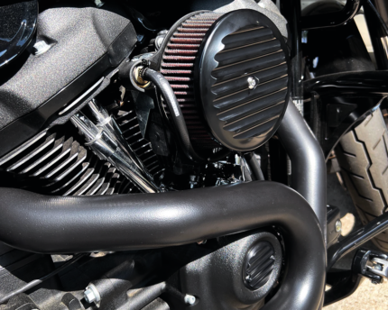 JM Timing Cover Finned Blk FLH/T17-Up