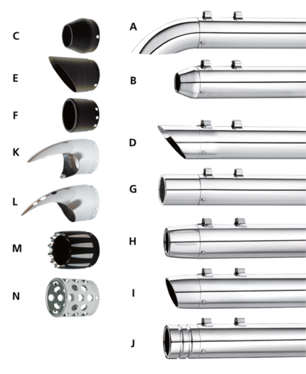 Kerker Turndown/out end cap chrome each
