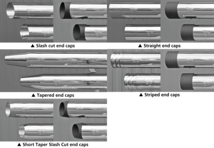 MCJ End Caps Race 90 Slash Cut Chrome
