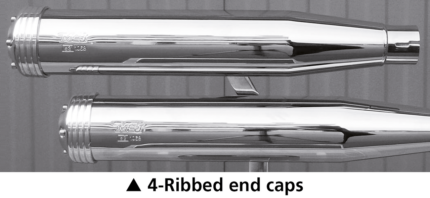 MCJ End Caps Royal 80 4-Ribbed Chrome