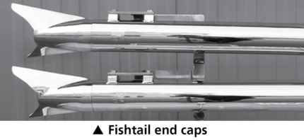 MCJ End Caps Royal 80 Fishtail Chrome