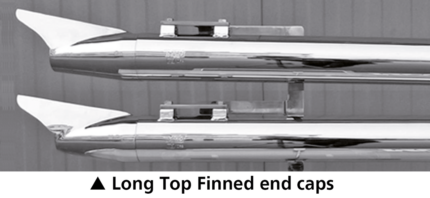 MCJ End Caps Royal 80 Long Finned Chrome