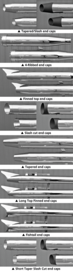 MCJ End Caps Royal 80 Tapered Slash Chr