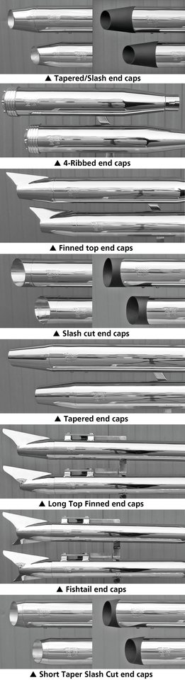 MCJ End Caps Royal 80 Tapered Slash Chr