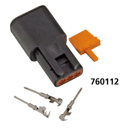 DTM 3-Pos Recept w/ Terminals & Wedge