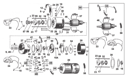 Brushes with springs 32E generator set/3