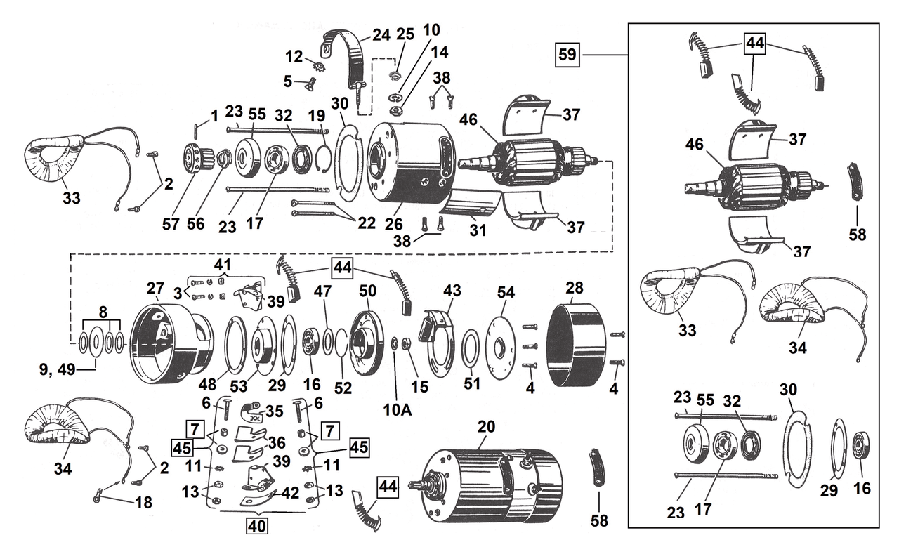 Brushes with springs 32E generator set/3