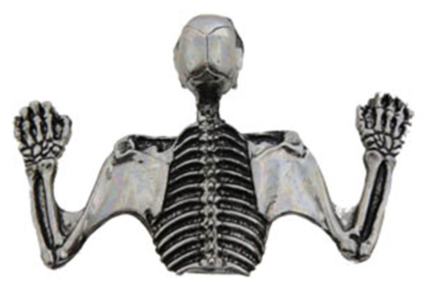 7" Headlamp Visor Ornament Skull Chrome