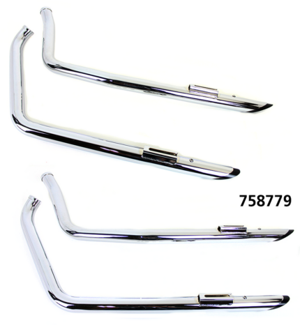 Drag Pipes Chrome/Black Slash FXST86-99