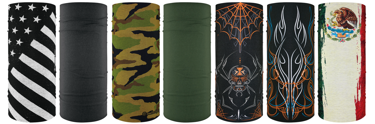 Zan Motley Tube Polyester B&W USA Flag