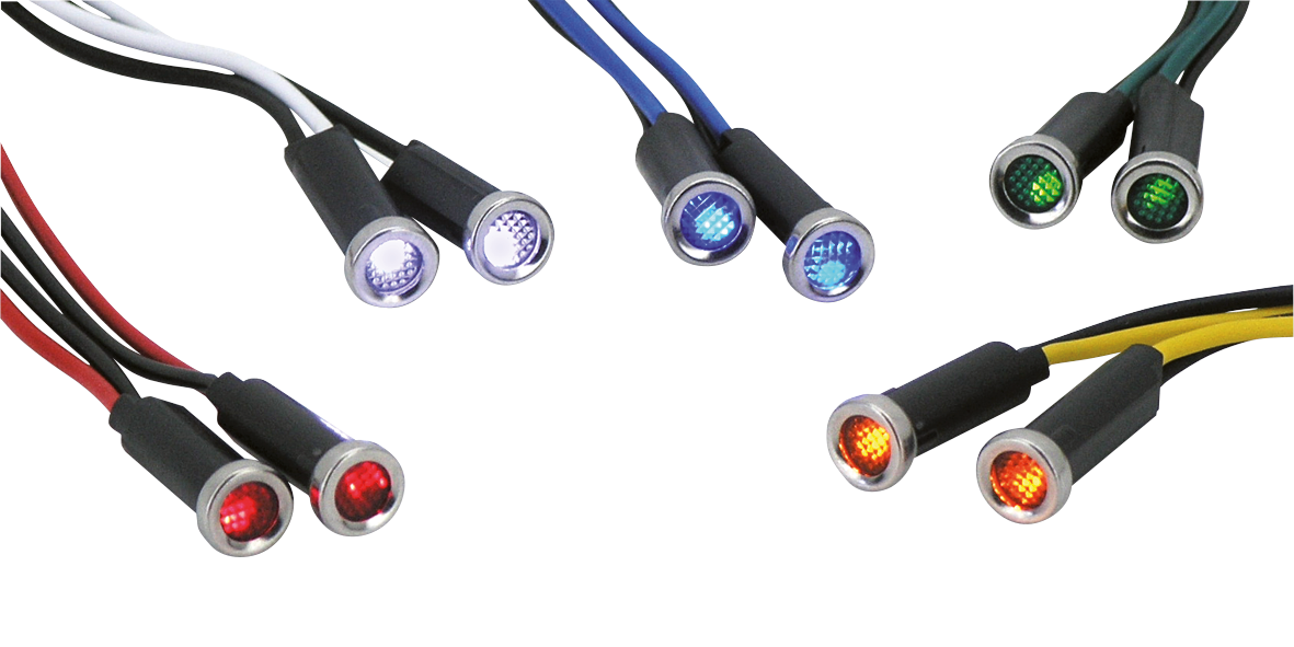 GZP LED indicator light clear lens stain