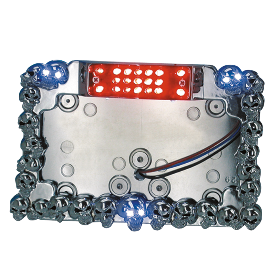 GZP Licenceplate LED chr/w skulls side m