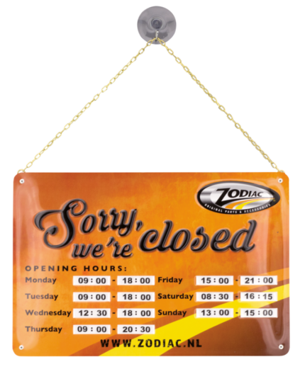 Zodiac metal opening hours double sign