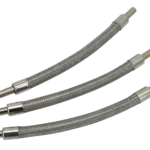 26" braided stainless hose w/pipe end,