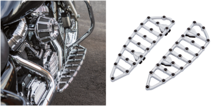 Ness MX Billet Floorboards - Chrome