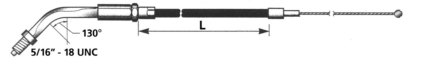 Barnett Black XL86 LN=36" 135° throttle