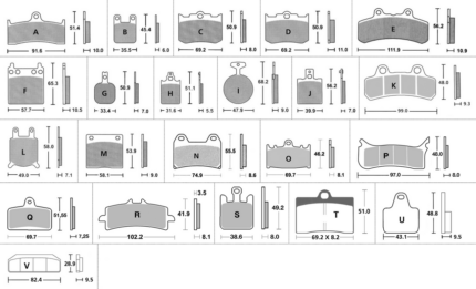 Pads Beringer 6-pot calipers