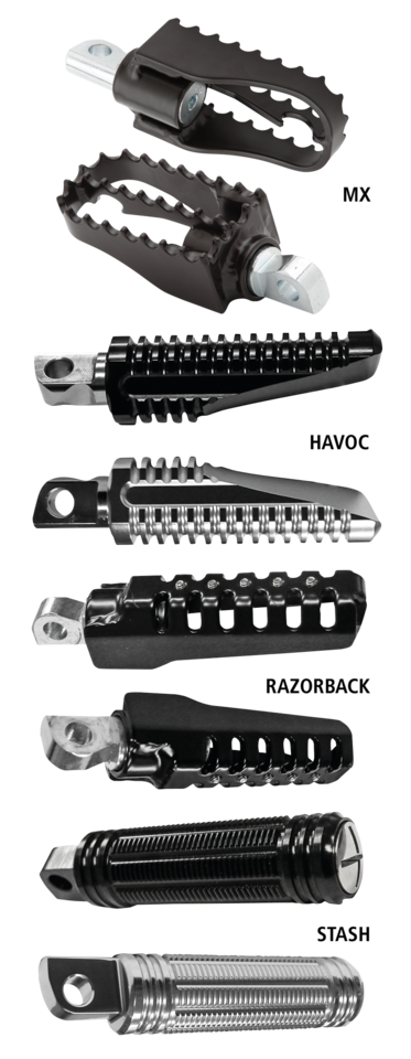 Burly MX Style Mini Foot Pegs Black