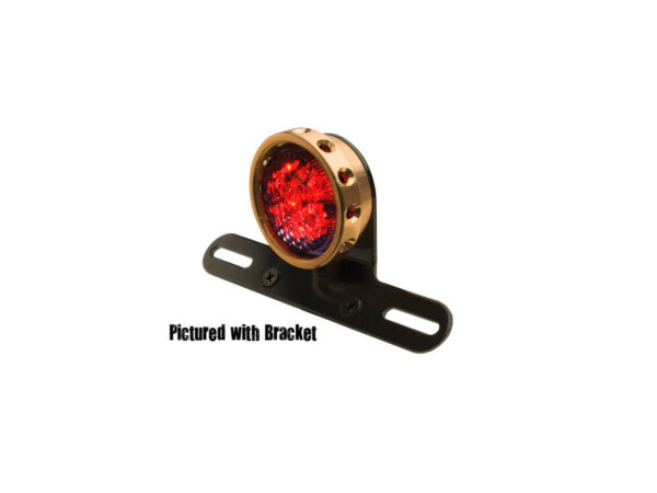 Retro Drilled LED Rücklicht without Bracket Brass Brass Red LED