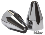 Fluted spike bolt caps chr/blk TC99-17