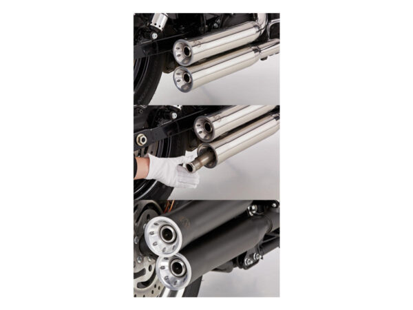 Double Groove Slip-On Mufflers Black Satin