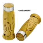 Flames style wooden grips chrome band,