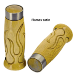 Flames style wooden grips satin chr band,