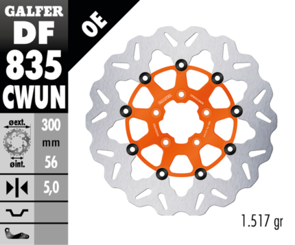 Galfer Wave FR Floating 11.8" Orange