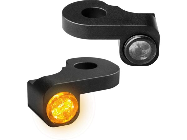 NANO Series LED Turn Signals Black Anodized Smoke LED