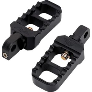 Stubby Serrated Adjustable Foot Pegs Stubby Version Black