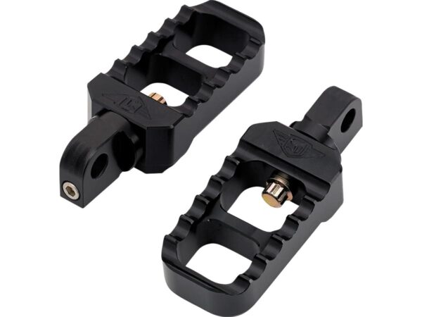 Stubby Serrated Adjustable Foot Pegs Stubby Version Black